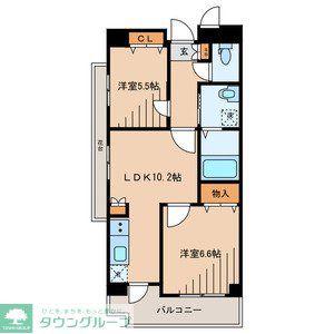 アレグレット掃部宿(2LDK/11階)の間取り写真