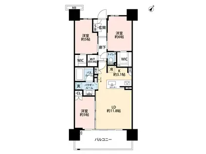 シティテラス新小岩(3SLDK/15階)の間取り写真