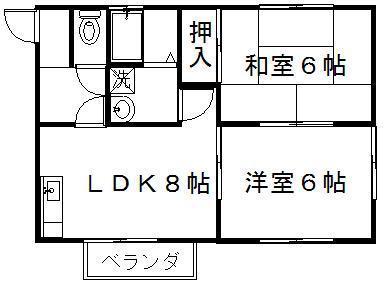 ボナール(2LDK/1階)の間取り写真