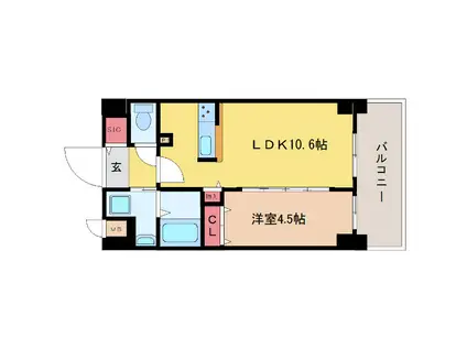 エリジオンII(1LDK/7階)の間取り写真