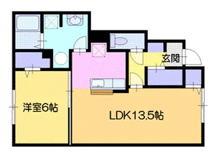 URIRE(1LDK/1階)の間取り写真