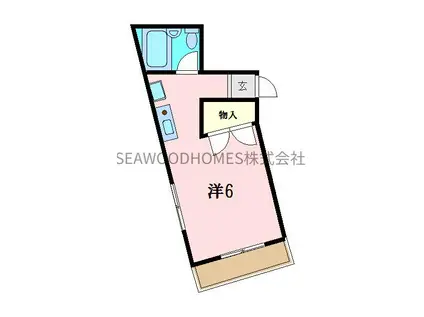 藤テラス(ワンルーム/3階)の間取り写真