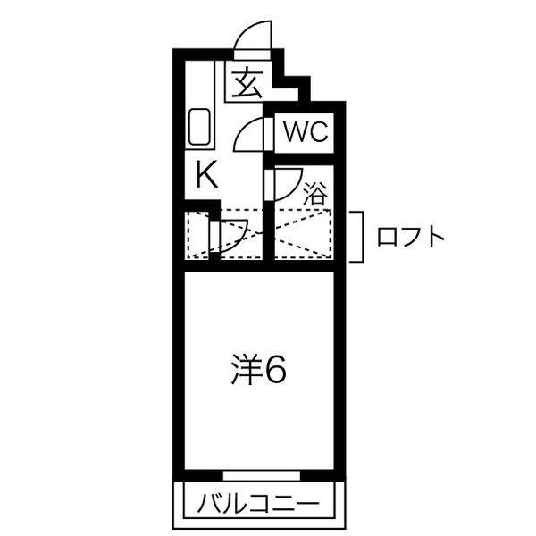 ラフォーレ駒方 B棟(ワンルーム/2階)の間取り写真