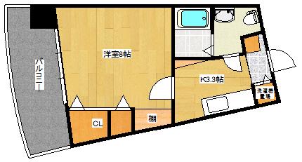 サンクレスト(1K/3階)の間取り写真
