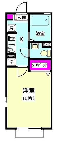 メルベーユ(1K/1階)の間取り写真