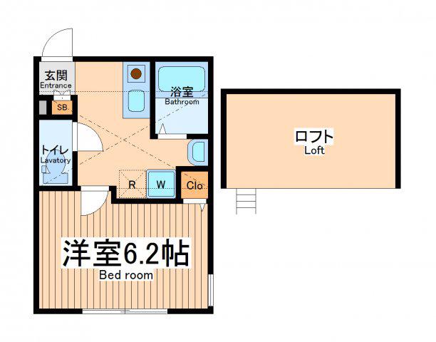 セレンゲティ北里(1K/2階)の間取り写真