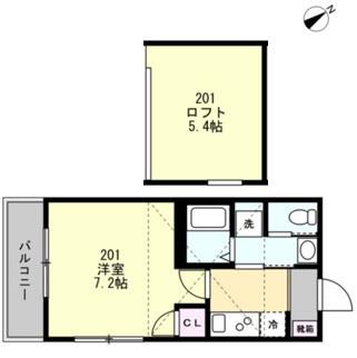 FELICE鵠沼海岸(1K/2階)の間取り写真
