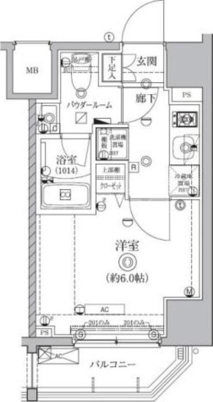 クオリタス南大井(1K/10階)の間取り写真