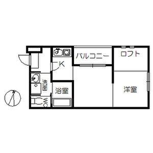 サンライズ豊田(1DK/3階)の間取り写真