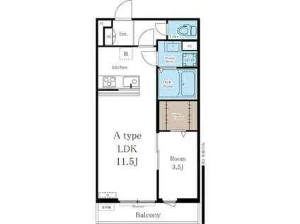 リブリ・ふたかみ(1LDK/2階)の間取り写真