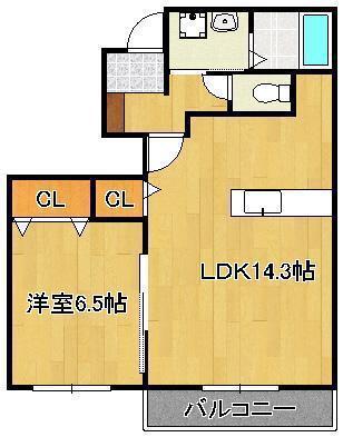ドルチェII番館(1LDK/1階)の間取り写真