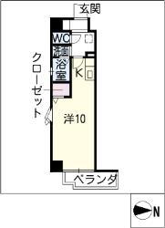 H-F名駅北レジデンスイースト(ワンルーム/8階)の間取り写真