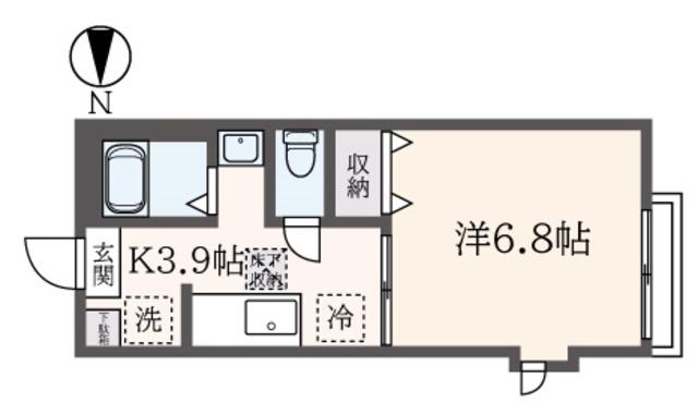 メゾンソレイユ(1K/2階)の間取り写真