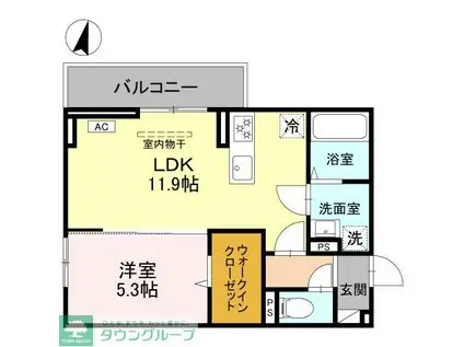 SOPHIA II A(1LDK/1階)の間取り写真