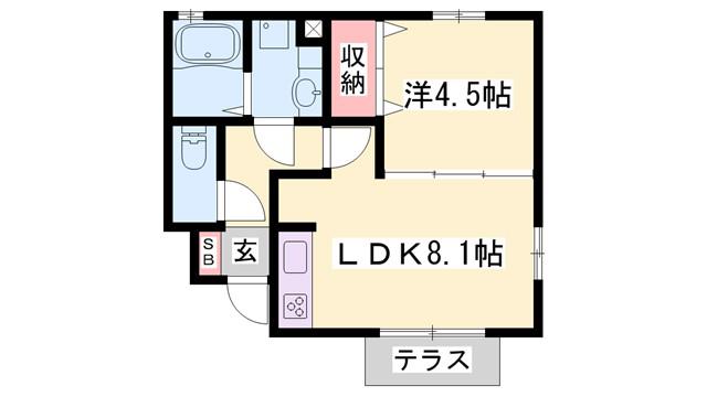 アインスコート(1LDK/1階)の間取り写真
