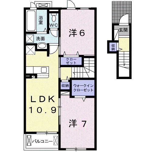 ステラ II(2LDK/2階)の間取り写真