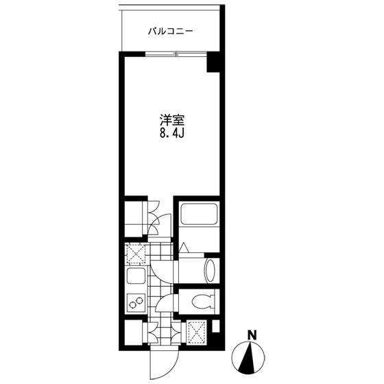 プライマル錦糸町(1K/2階)の間取り写真
