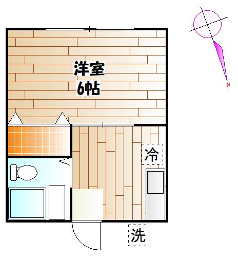 サンライズ東寺尾III(1K/1階)の間取り写真