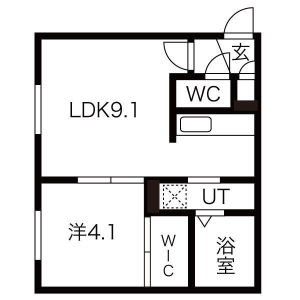 BLUEBELL WOOD N19(1LDK/1階)の間取り写真