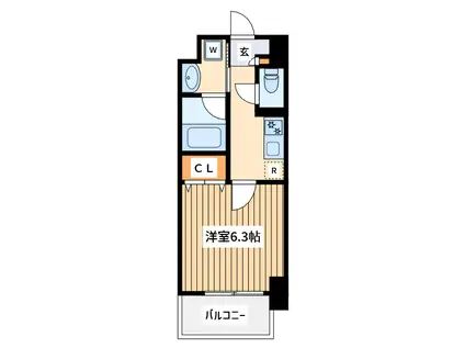 ホヌアカラヨコハマ(1K/9階)の間取り写真