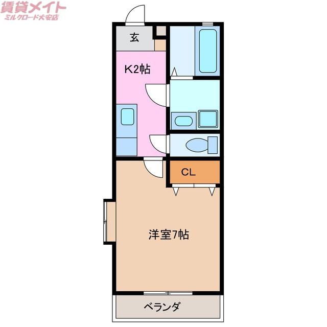 サンフォレスト24(1K/1階)の間取り写真
