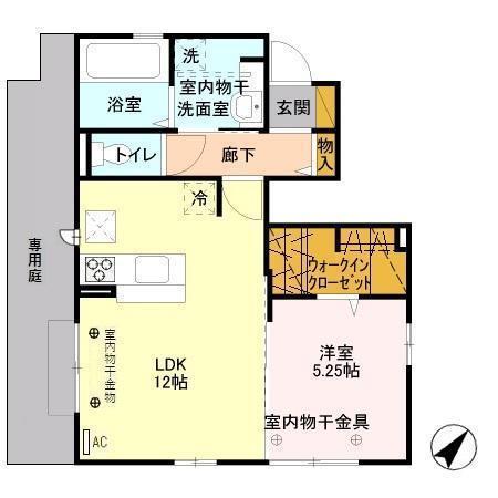 エレーブ(1LDK/1階)の間取り写真