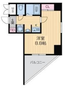 ロイヤルヒル神戸三ノ宮II(1K/7階)の間取り写真