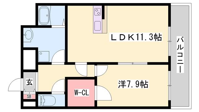 CAPITAL.I姫路(1LDK/9階)の間取り写真