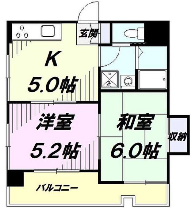 セイワアクレイム国立(2K/1階)の間取り写真