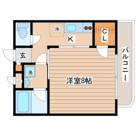 カピートロ・I(1K/1階)の間取り写真