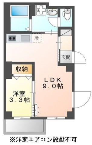 ヴィーナス(1LDK/2階)の間取り写真