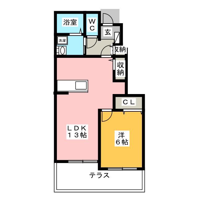 トーラス I(1LDK/1階)の間取り写真