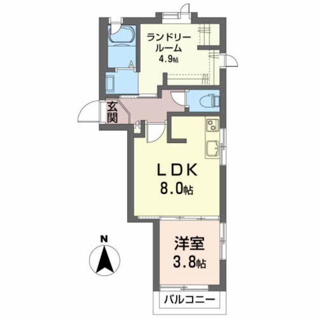 サンハウス(1SLDK/2階)の間取り写真