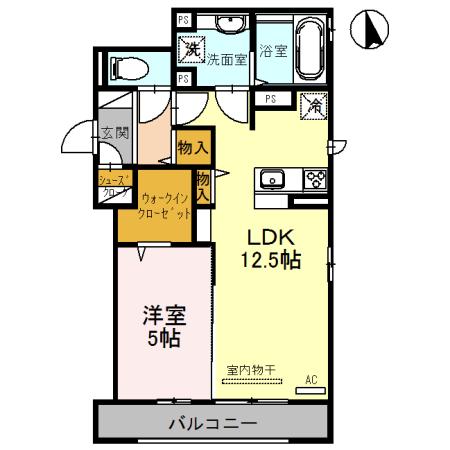 CASA ORIENTE(1LDK/2階)の間取り写真