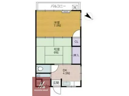 中井マンション(2DK/3階)の間取り写真