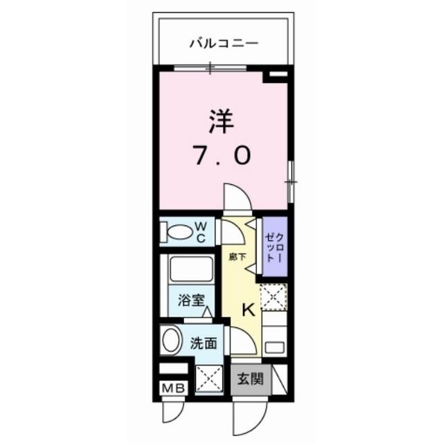 フラッグシップ中町(1K/5階)の間取り写真