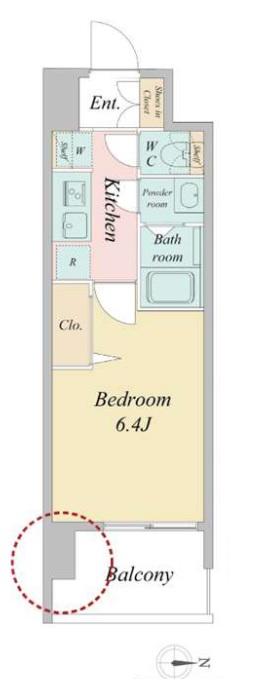 ブランシエスタ森ノ宮(1K/2階)の間取り写真