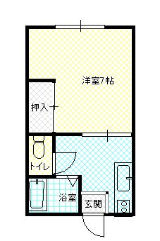 レディーヒル南光台(1K/2階)の間取り写真