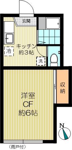 東京メトロ東西線 早稲田駅(メトロ) 徒歩7分 2階建 築40年(1K/1階)の間取り写真