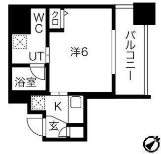 スパシエロッサ横浜吉野町(1K/3階)の間取り写真