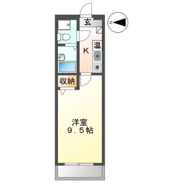 カサブランカ(1K/4階)の間取り写真