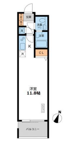CASSIA目黒 カッシア目黒(ワンルーム/6階)の間取り写真