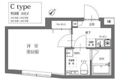 MAXIV BASIC 荻窪(1K/3階)の間取り写真