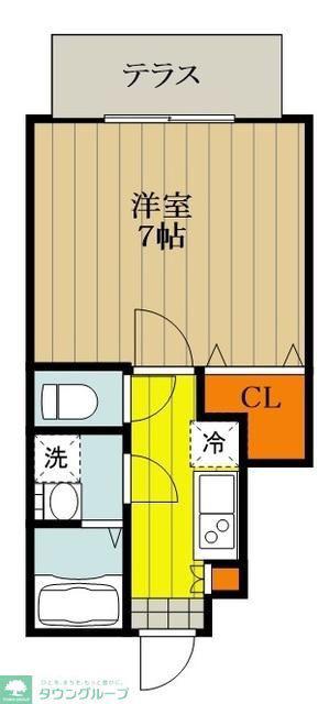 ラフィネ東小金井(1K/1階)の間取り写真