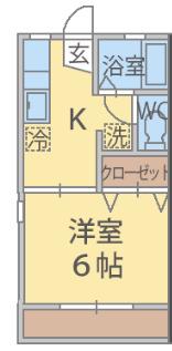 ワンダーヒル豊四季(1K/2階)の間取り写真
