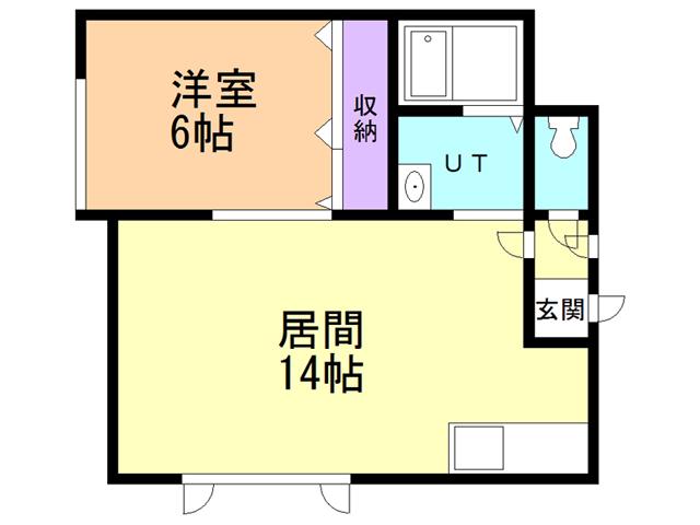 KYハイツ(1LDK/1階)の間取り写真