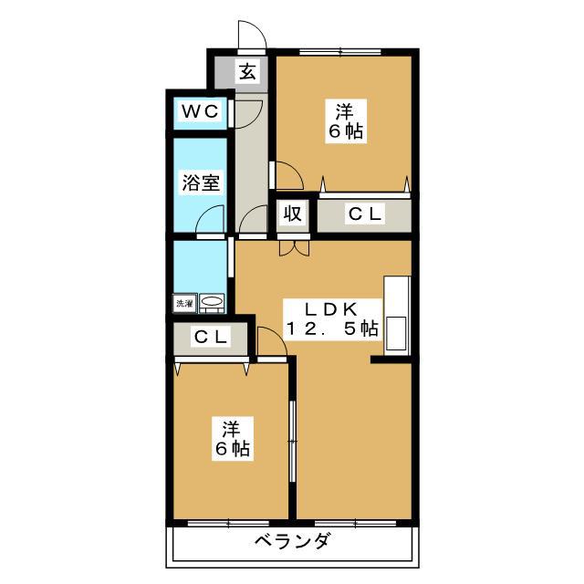 デージーコート相模台(2LDK/1階)の間取り写真