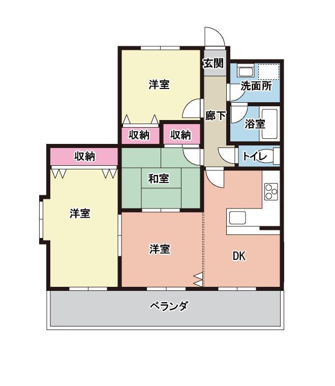 ソレイユマンション(4DK/1階)の間取り写真
