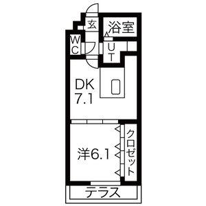 AVENIR(1DK/1階)の間取り写真