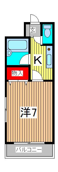 ビッグハピネス(1K/3階)の間取り写真